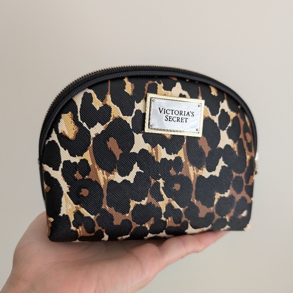 NWT VICTORIA'S SECRET 3-PC Set Leopard Black Travel Cosmetic Bag Makeup Pouch XL - Picture 13 of 16